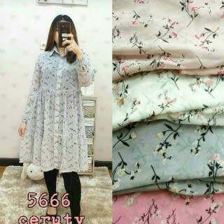 Tunik Ceruty Motif Bunga  Kecil  Shopee  Indonesia