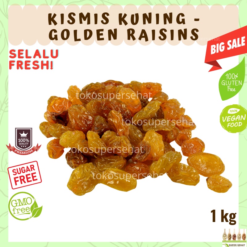 

Kismis Kuning Asam Manis 1kg Premium Golden Raisin 1kg Tokosupersehat