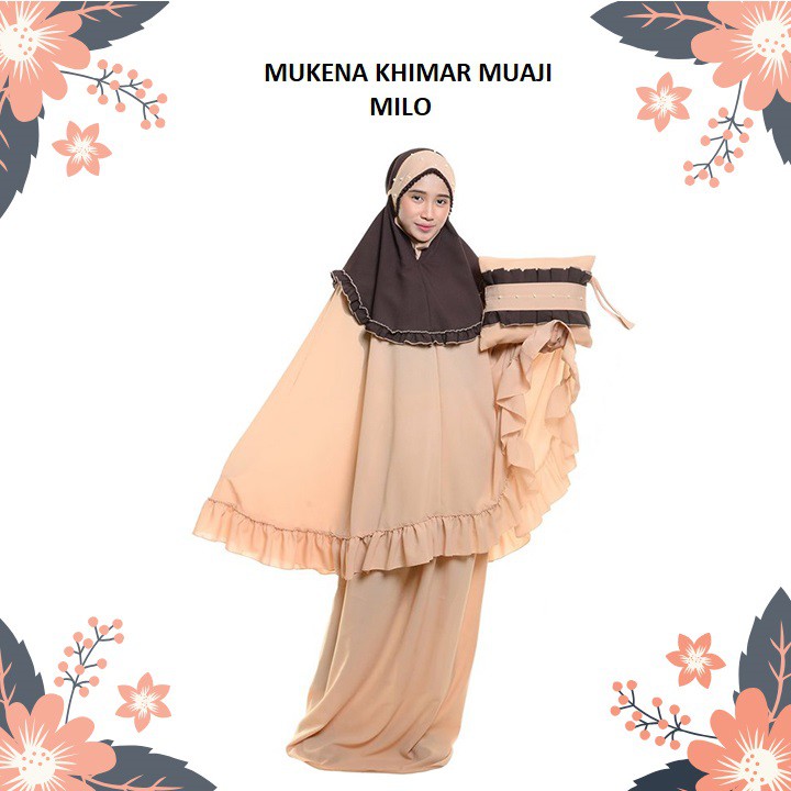 

MUKENA DEWASA POLOS MOSSCREPE MUAJI PUTIH TULANG COKLAT SUSU