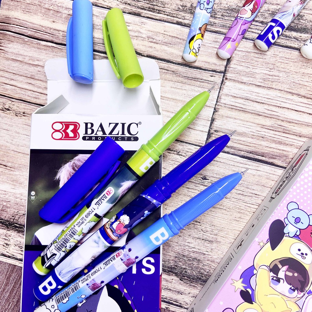 12 PCS - 1 LUSIN | PULPEN GEL BTS BT21 ESELON - BAZIC - FANCY - ESCO / PULPEN KARAKTER / BOLPEN  / PENA / BALLPOIN PEN