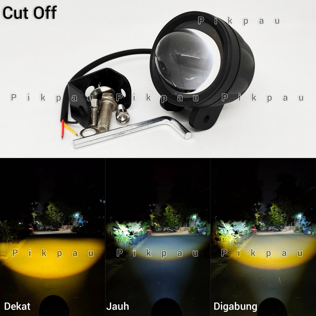 Lampu Tembak Sorot Laser Putih Kuning Cut Off Waterproof High Low Jauh Dekat Untuk Motor Mobil