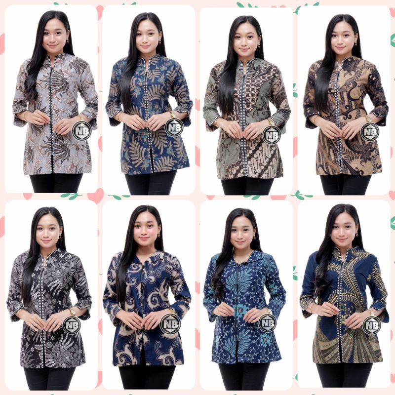 Batik wanita ASJ SA HRB026 Kenongo Kemeja Tosca Pendek