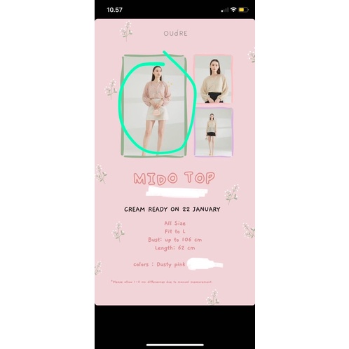 OUDRE MIDO TOP Dusty pink