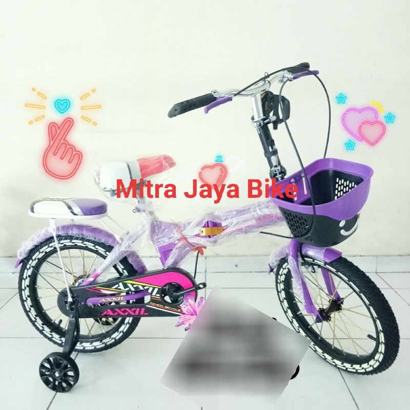 Sepeda Lipat Ukuran 16 Interbike Axxil Merah Pink Ungu Sepeda Anak Lipat Murah