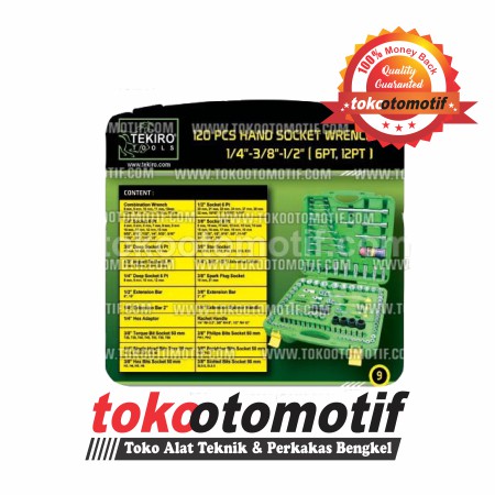 Kunci Sok Set 1/4"-3/8"-1/2" 120 pcs 6pt (Plastik) TEKIRO