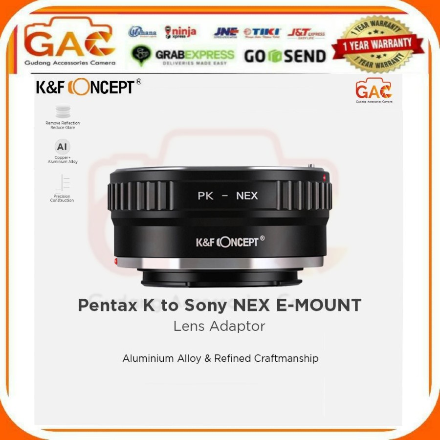 Adapter Lens Mount Pentax K to Sony Nex E-Mount KNF Concept