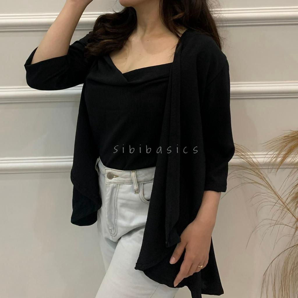 Cardigan Outer Tanktop Adjustable Crinkle Premium || Cardigan Tanktop Set Adjustable Premium Fabric