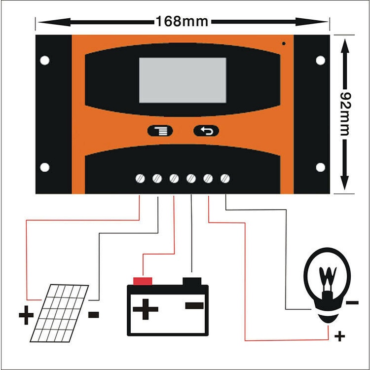 Regulator Baterai Solar Panel Pwm 30a 20a Dual Usb 12 / 24v