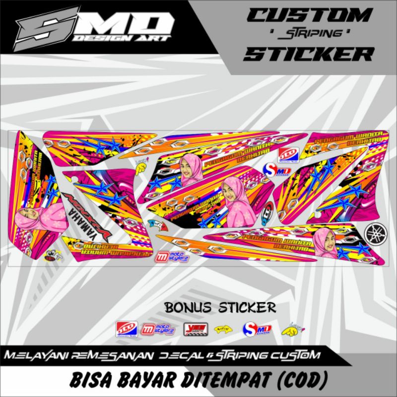 STRIPING MOTOR VIXION OLD WANITA HIJAB STRIPING VIXION LAMA