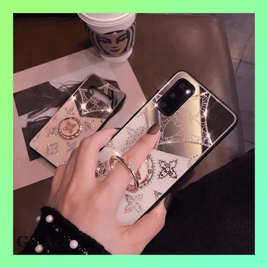 Case LV fashion bunga + Ring stand Oppo Reno 4 4 Pro 5 5 Pro A52 A72 A92 FH03