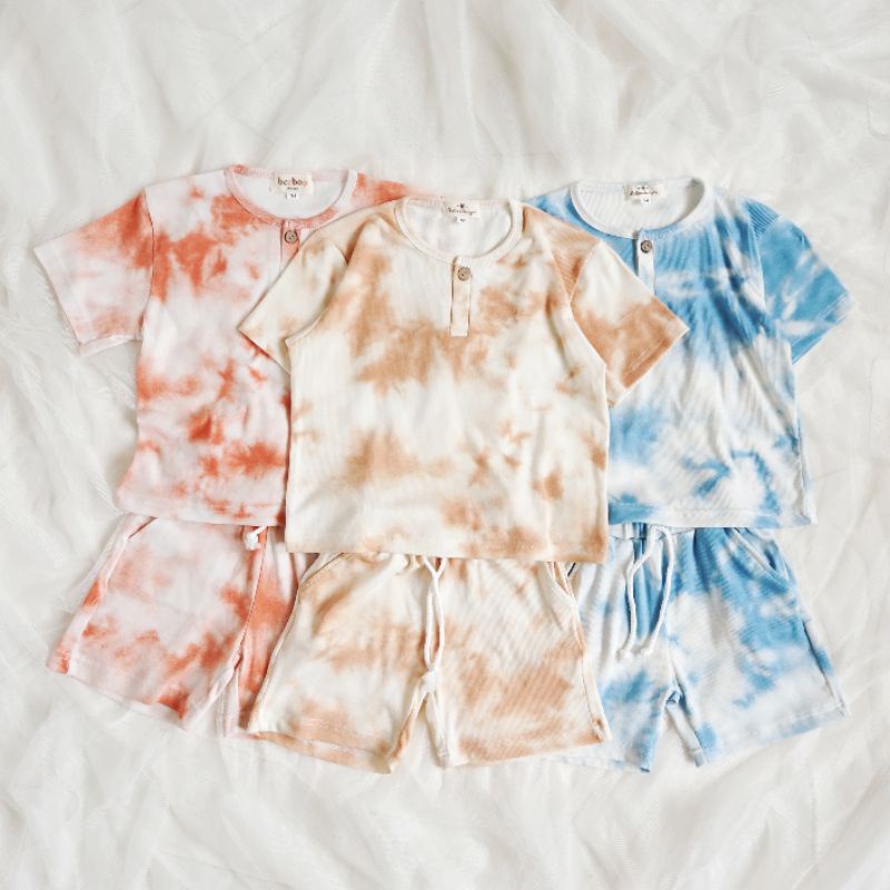 Setelan Tie Dye Anak Premium | Baju Tidur Anak | One Set Tie Dye
