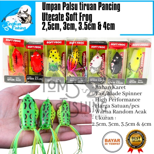 Umpan Pancing Casting Utecate Soft Frog Kodok Katak (3cm,3.5cm &amp; 4cm) Murah - Engkus Fishing