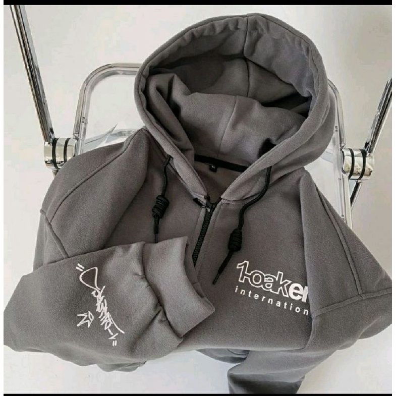 zipper sweater oversize xxl / sweater wanita korean / SWEATER OAKER ZIPPER