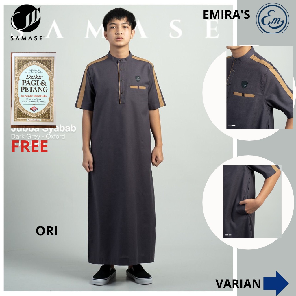SAMASE Jubba Jubah Syabab U061 Baju Gamis Anak remaja SMP Usia Tanggung Pakaian Muslim Anak Laki L:a
