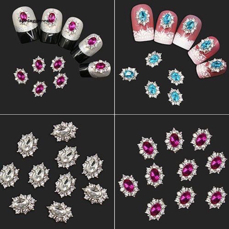 NAILART DIAMOND OVAL Bahan Nail art Kuku Palsu Per pcs