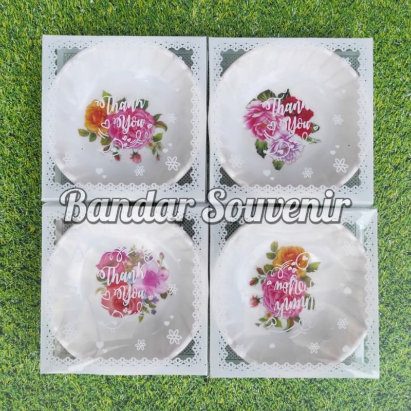 [25pcs+Bubble] Mangkok Gerigi Bulat Melamin Souvenir Dikemas Mika/Box + KUT