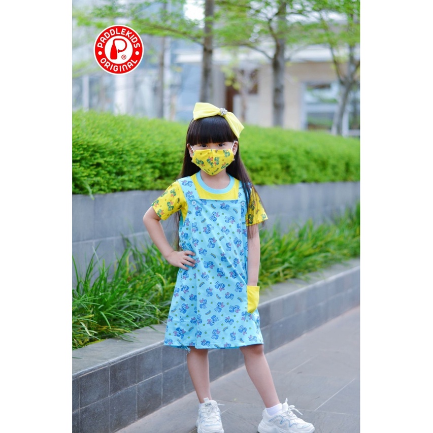 SETELAN ANAK PEREMPUAN OVERALL ROK FREE MASKER USIA 2-10 TAHUN