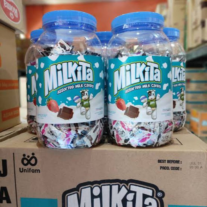 

permen susu milkita kemasan toples isi 175 pcs