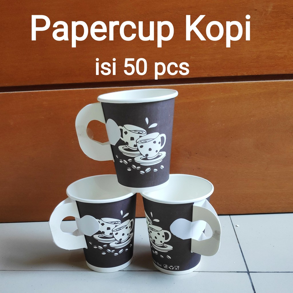 PaperCup Kuping (isi 50pcs), Paper cup, Gelas Kertas, Gelas Kopi