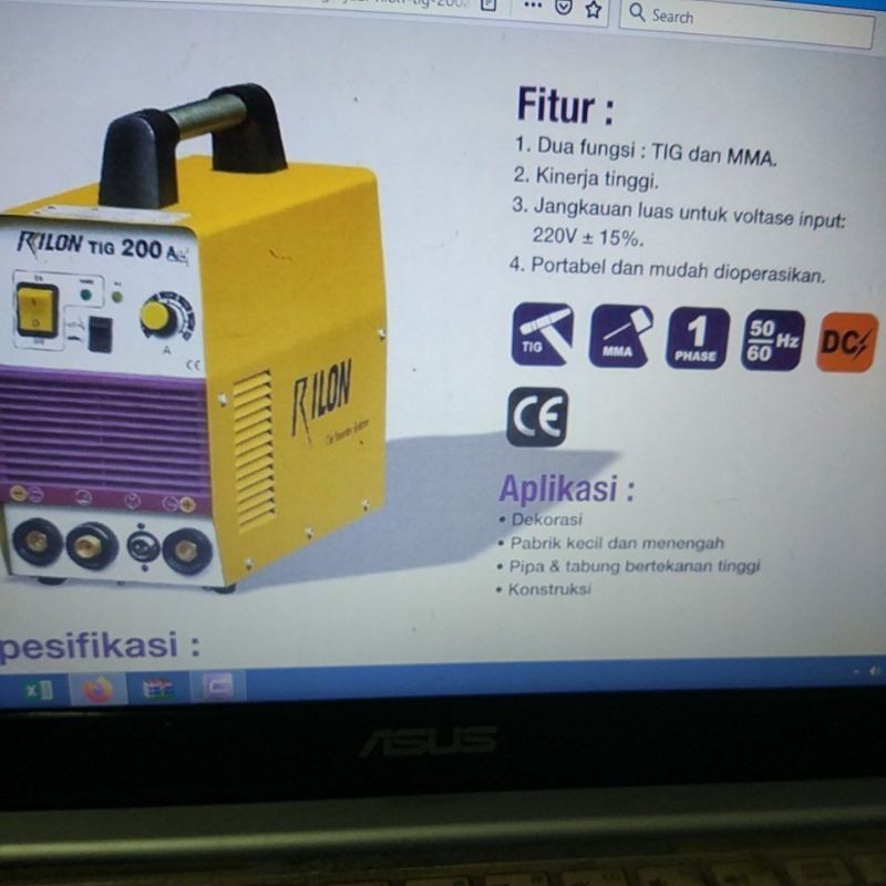Mesin Las TIG 200A RILON