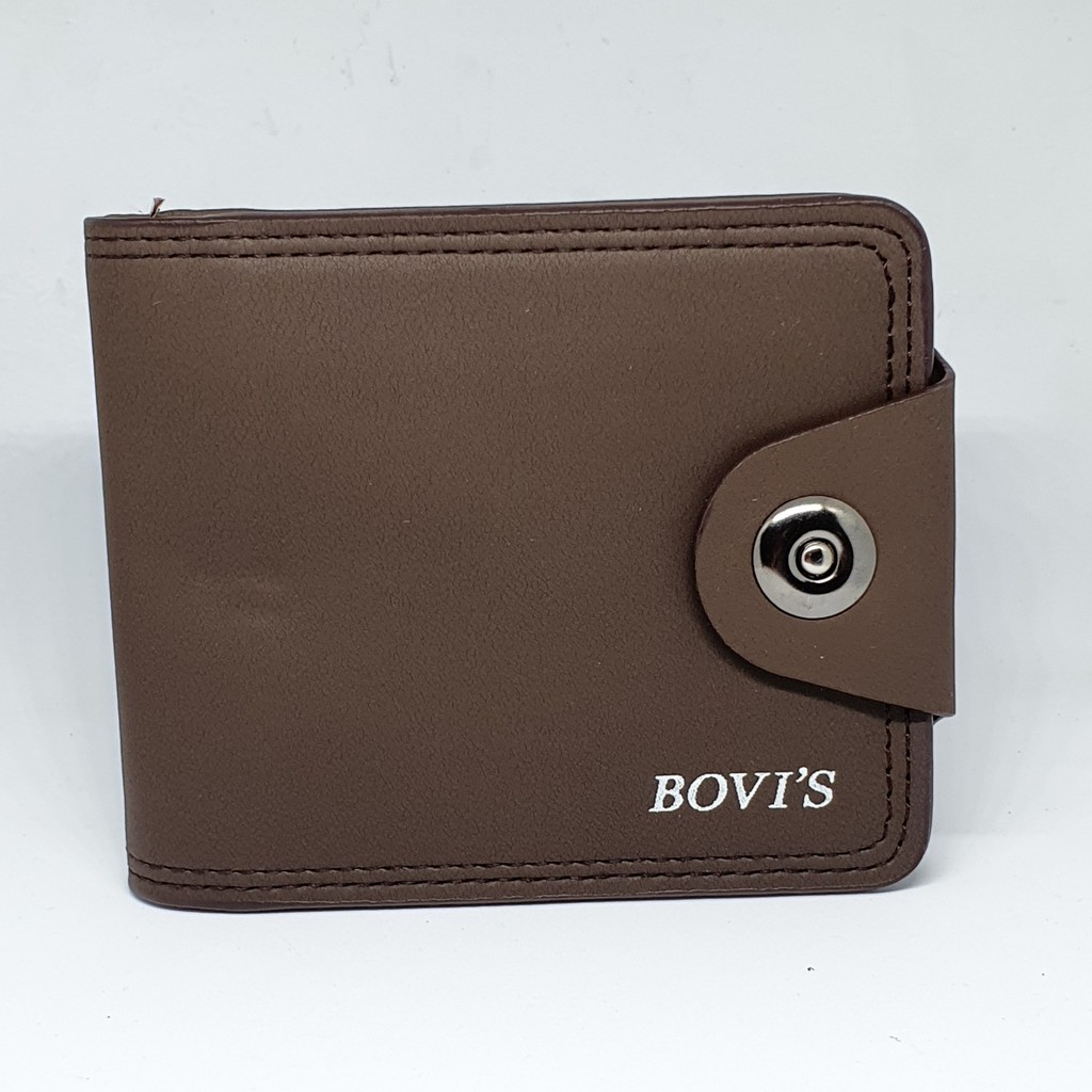 Dompet Pria Import Original Ori Bovis Kancing Magnet Terbaru Keren Anak Muda Harga Murah Bahan Kulit Sintetis Premium