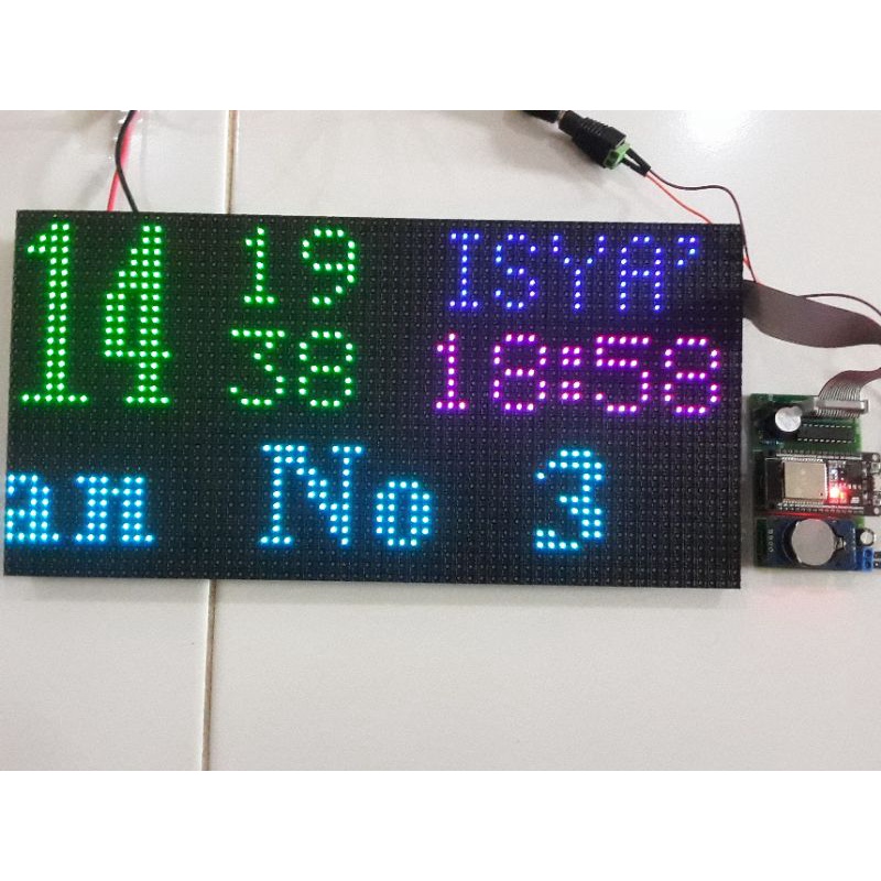 Running text Kontroler JWS P5 RGB 1x1 P5 (paket belajar) Jam Sholat Wifi panel p5 RGB full colour