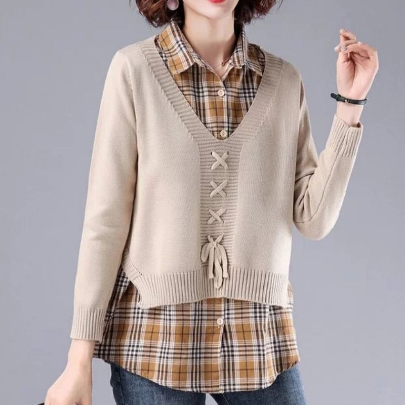 MDLV ~ 0659 OWENDA KNIT TOP KOREA ATASAN RAJUT BLOUSE RAJUT PREMIUM KEMEJA RAJUT FASHION IMPORT