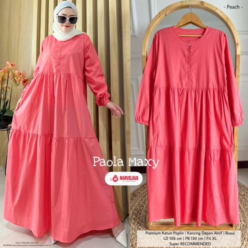 Paola maxy by marvelous / Dress maxy muslimah katun poplin