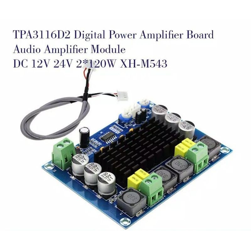 TPA 3116 TPA3116D2 ORIGINAL stereo 2x120watt Papan Amplifier Audio Stereo Digital