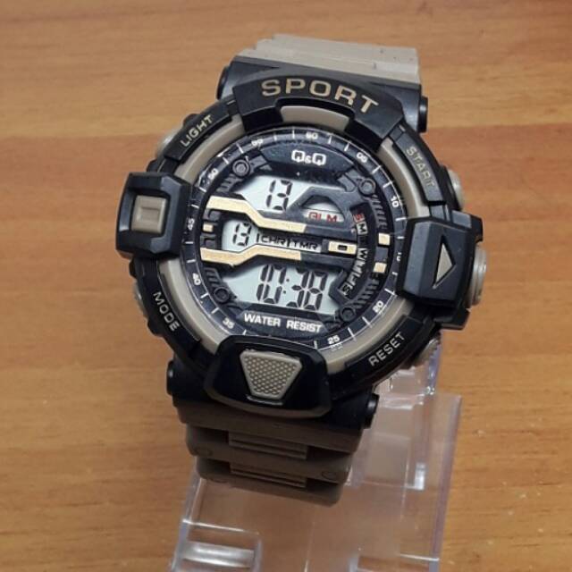 Jam Tangan Sport QnQ Digital Brown Super Premiun