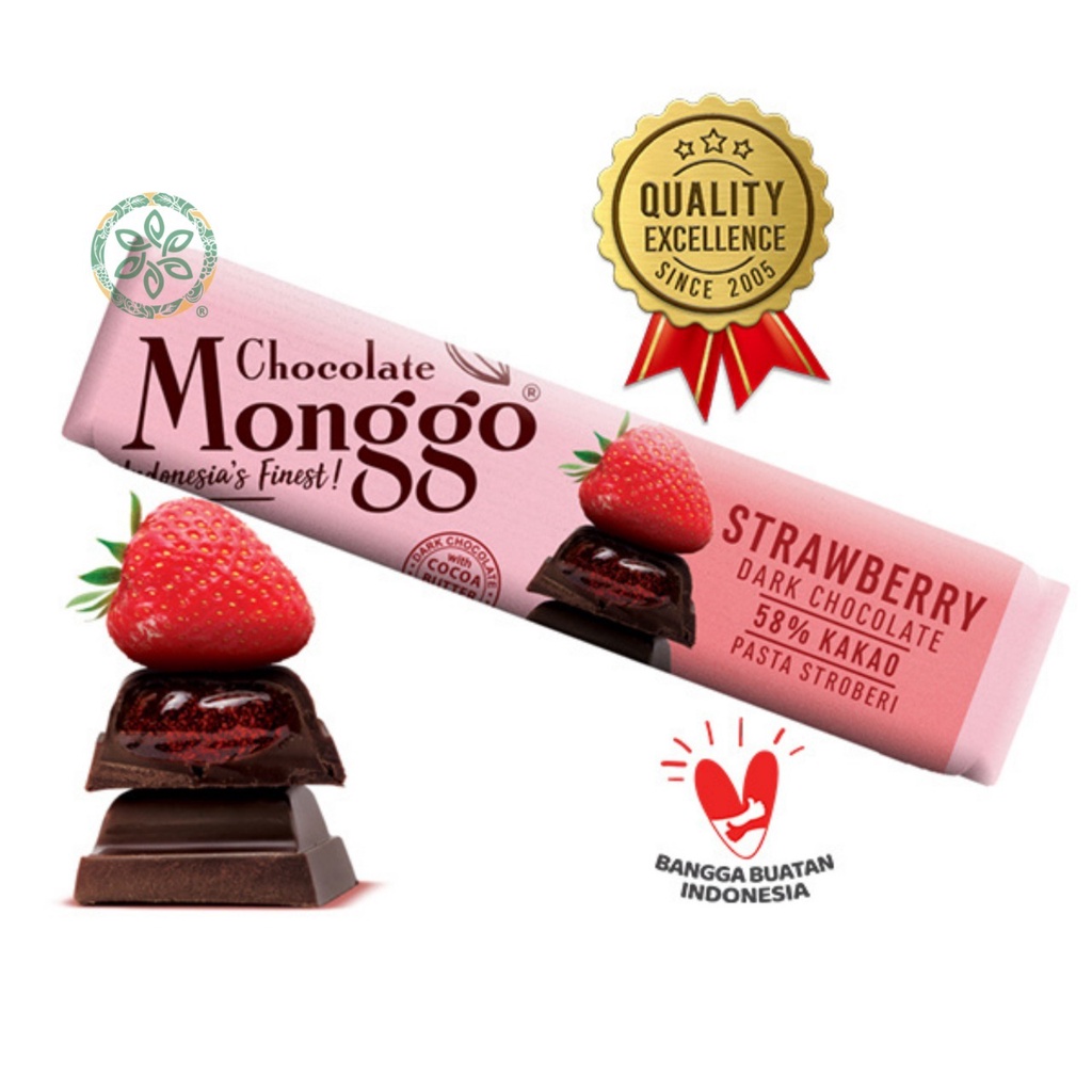 

Chocolate Monggo Dark Chocolate 58% with Strawberry - 40 g