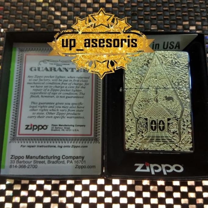 Zippo atau Korek Api Custom Ukir Wayang Full Souvenir Kado