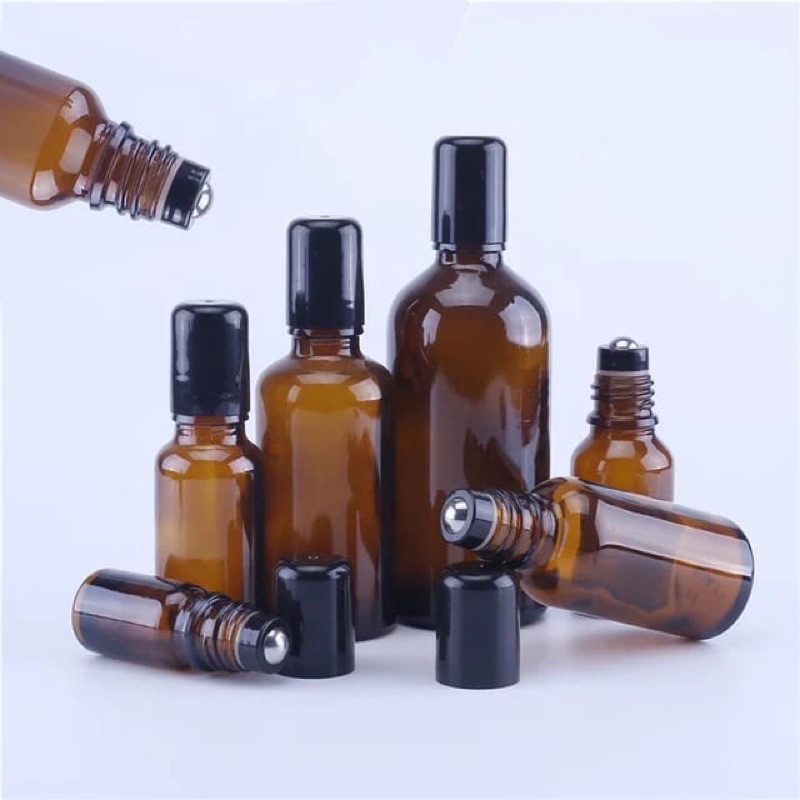 Botol Roll On Kaca Amber 5ml, 10ml, 15ml, 20ml, 30ml, 50ml, 100ml