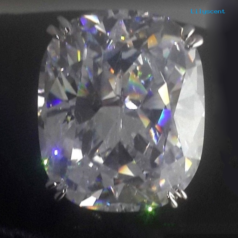 Ls Cincin Kawin / Tunangan Cubic Zirconia Persegi Besar Mewah Untuk Wanita