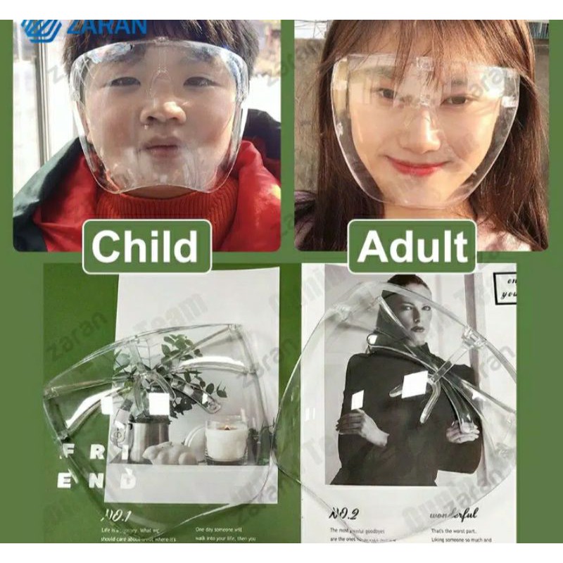 Ready Stock Premium warna Face shield acrylic akrilik kacamata anak free dus,box dan bubble wrap