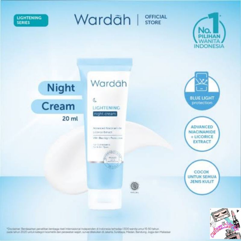 ☃Cutezz_Ching1☃Wardah Lightening Night Cream 20ml