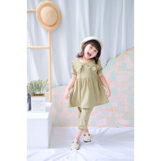 Set Daisy by Lucuna Setelan Anak Perempuan bahan Kaos mix warna 1-5 Tahun SMILEE