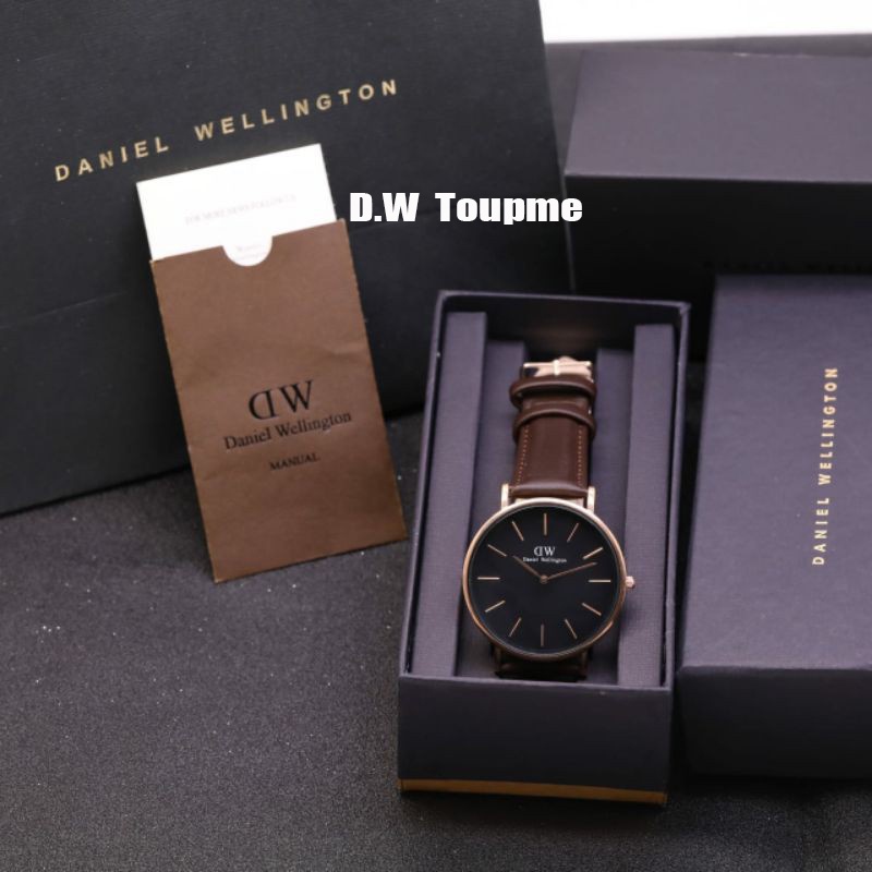 【Beli 1 Gratis 5】100% ORI Jam Dw Jam Tangan Pria Dw Original Jam Tangan Anti Air Dw Wanita Original Jam DW Kulit Jam Daniel Wellington Pria 40MM With ✔paket box + paperbag + manual✔Best Seller Jam Dw D.W Polos LS-0388DR Kulit Diameter 40mm