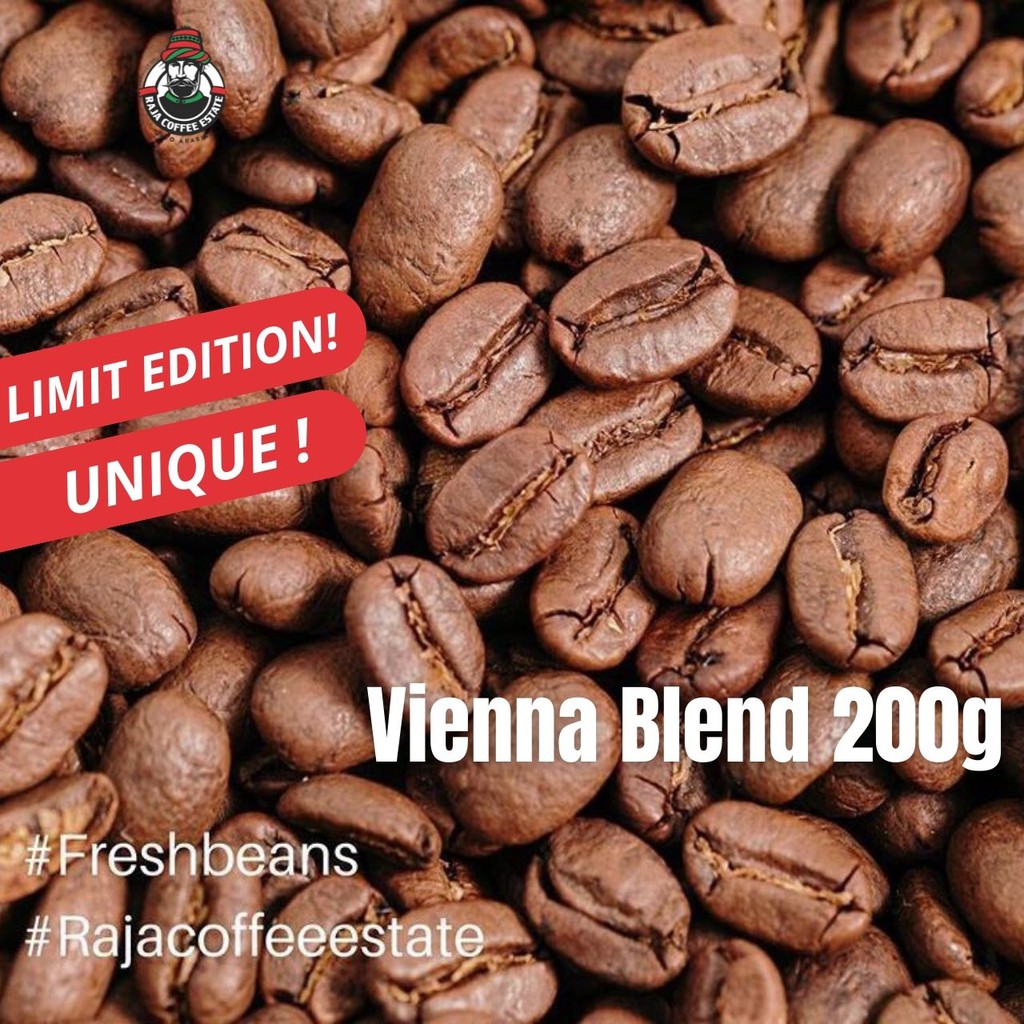 

RAJA COFFEE ESTATE VIENNA BLEND 200G KOPI BIJI BUBUK ARABIKA ACEH GAYO JAMIN FRESH ROAST