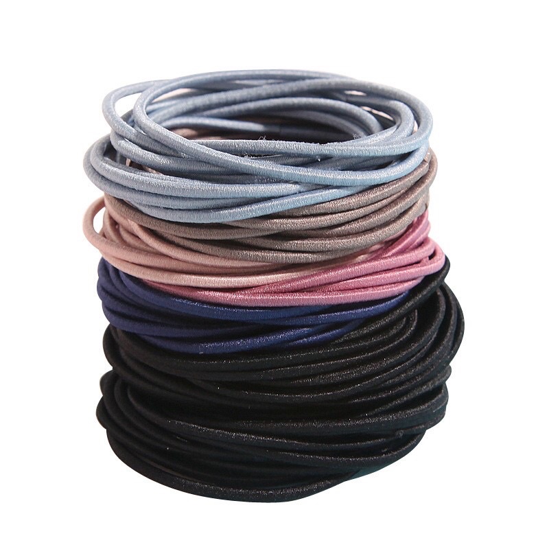 (1PCS IKAT RAMBUT ELASTIS) ikat rambut korea IKAT KARET RAMBUT ELASTIS WARNA POLOS GAYA KOREA UNTUK WANITA-1