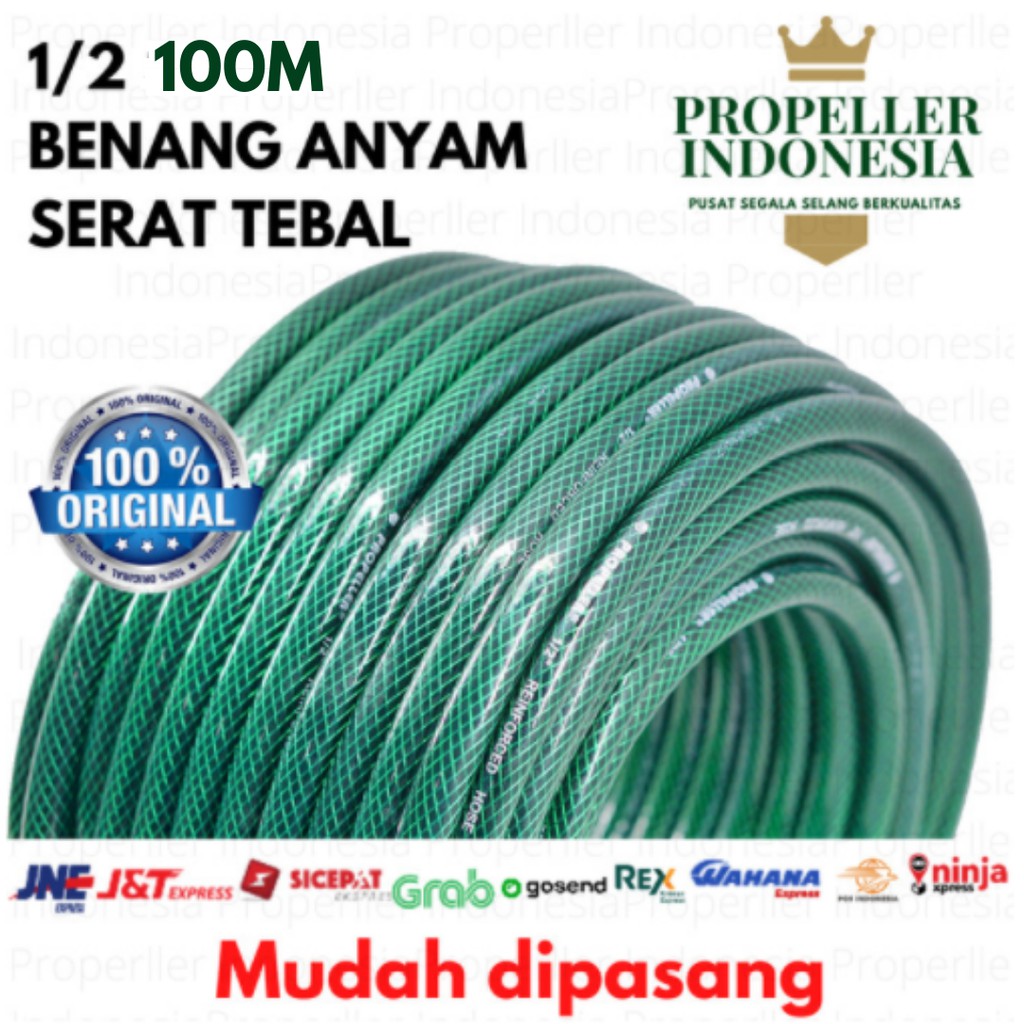 Selang Air Benang Hijau 1/2 100Meter Selang Air Taman Selang Air Elastis Selang Air Siram Tanaman