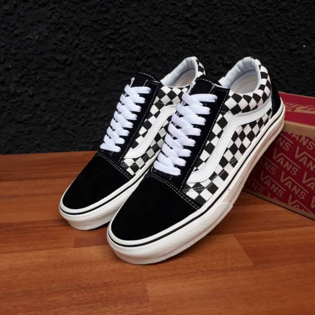 VANS OLD SKOOL ANAHEIM CHECKERBOARD BLACK WHITE PREMIUM BNIB MADE IN CHINA Waffle DT 40/41/42/43/44