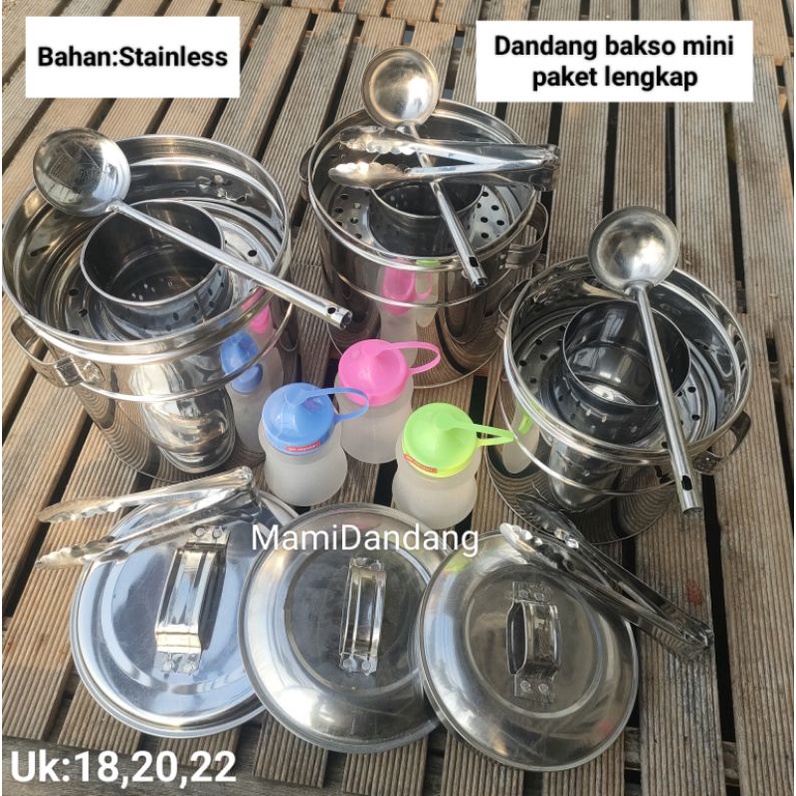 Dandang bakso mini paket lengkap 18,20,22