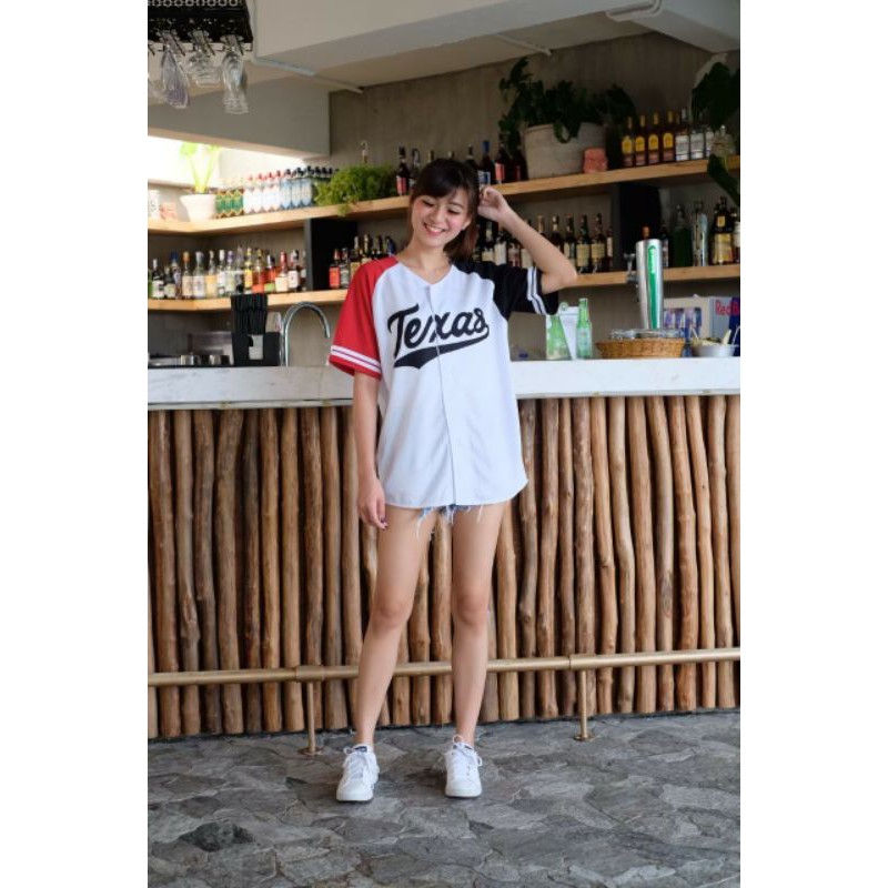 Baju Baseball Jersey Baseball Unisex Texas Terlaris