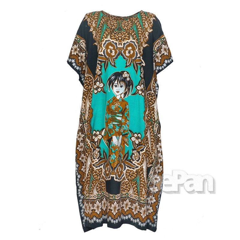 GROSIR DASTER BATIK JUMBO KELELAWAR LOWO MOTIF OSHIN BAJU TIDUR WARNA HIJAU TOSCA TOSKA DS796