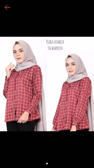 PROMO HEM SQUARE //KEMEJA KOTAK KOTAK CEWEK