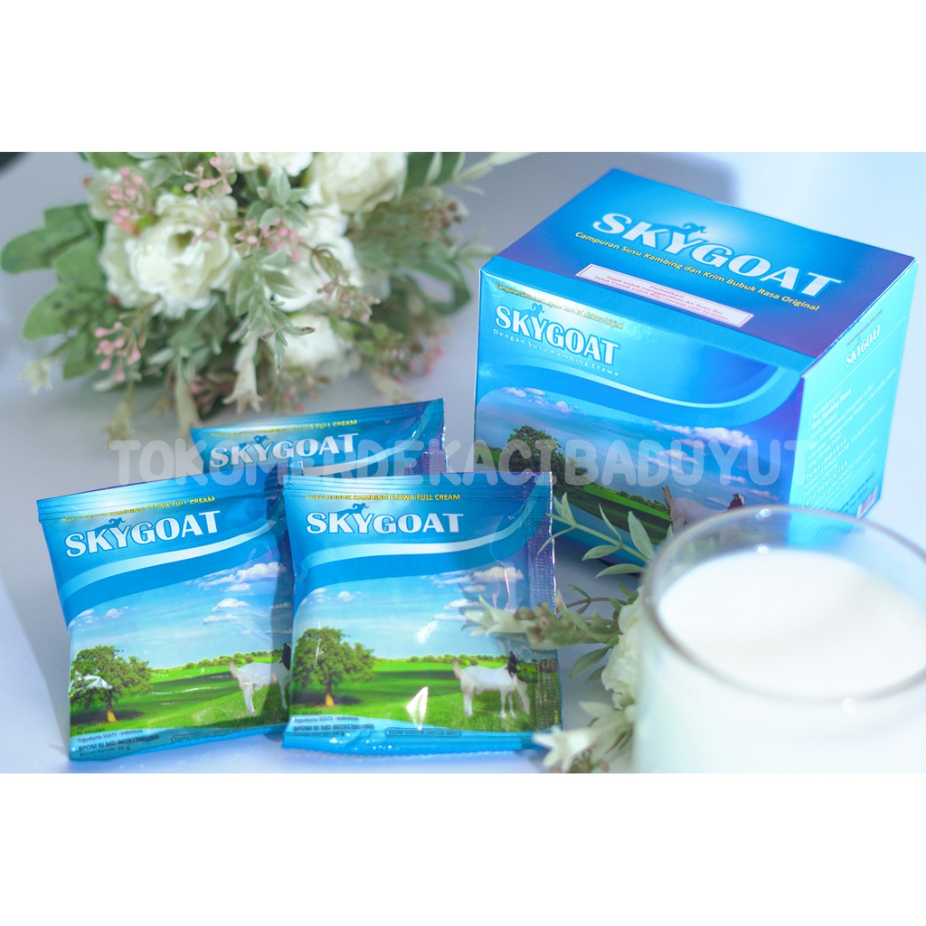 

GRA Susu Kambing Etawa Bubuk Full cream SKYGOAT / SKY GOAT / AMH Vanila Jahe Coklat 1 box 10 sachet