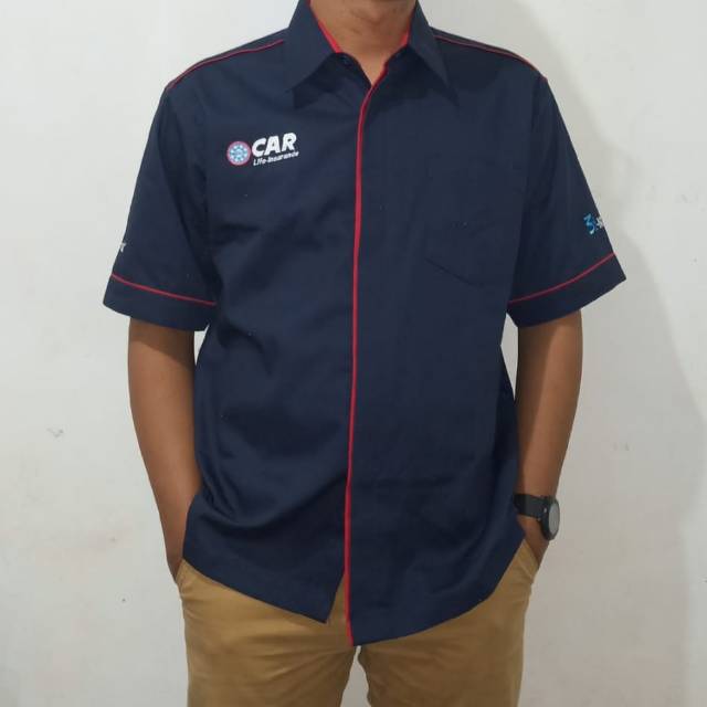 Kemeja Standar Kantor Car 3i Networks Navy Bordir Komputer