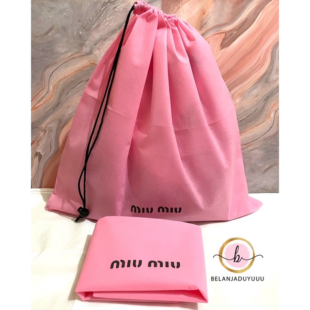 Miu Miu Dustbag Bahan Spunbound Pink Muda Db Pengganti ( Ready Stock Jakarta )