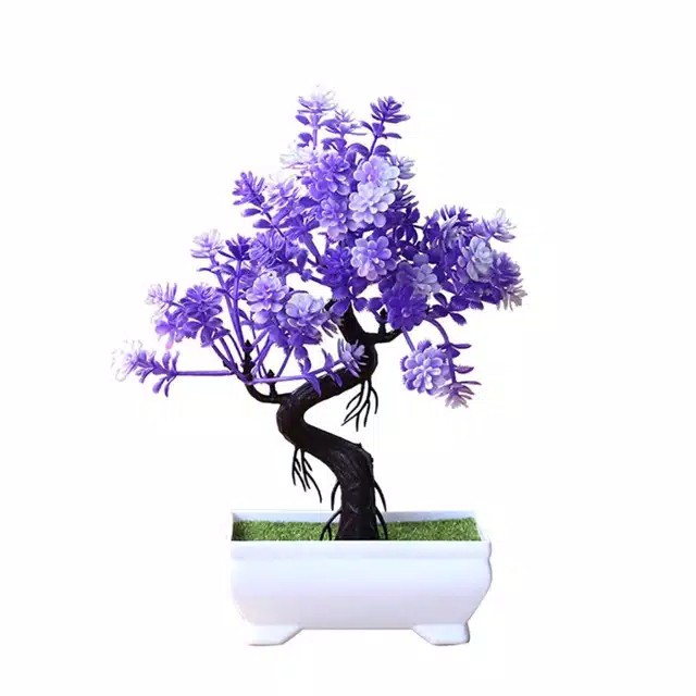 COD BUNGA BONSAI BUNGA PLASTIK BUNGA ARTIFISIAL BUNGA PAJANGAN IMITASI TANAMAN HIAS PLASTIK BP8819-BIRU